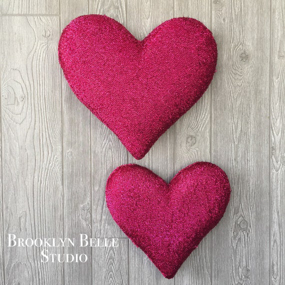 Set Of 3 Large Heart Decor