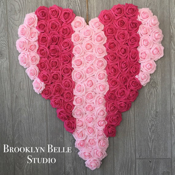 Pink Rose Heart Decor: Spread Love with Over 100 Roses, 30H x 26W –  Brooklyn Belle