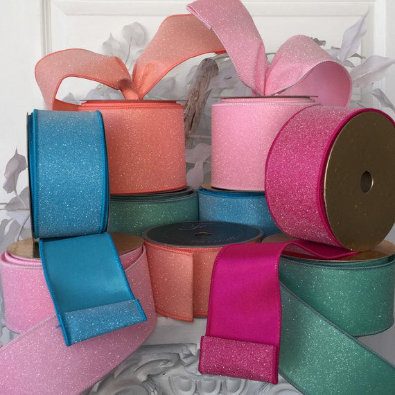 Sparkle Teal Glitter Ribbon