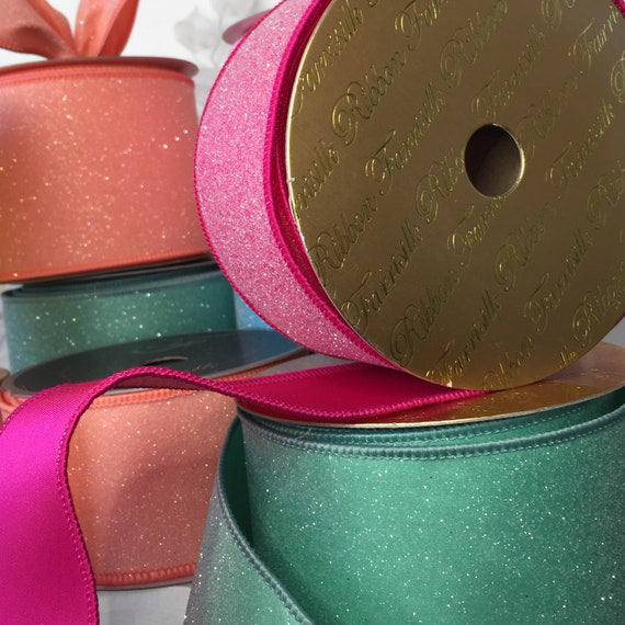 Sparkle Teal Glitter Ribbon