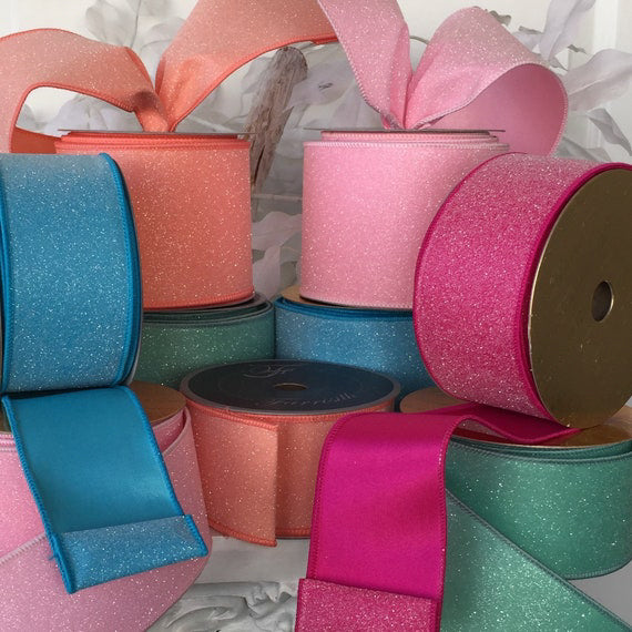 Sparkle Teal Glitter Ribbon