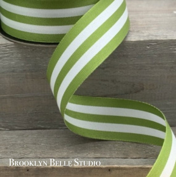 Green Stripe Wired Ribbon