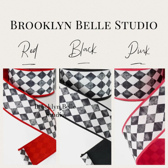 White And Black Ribbon Black Backing