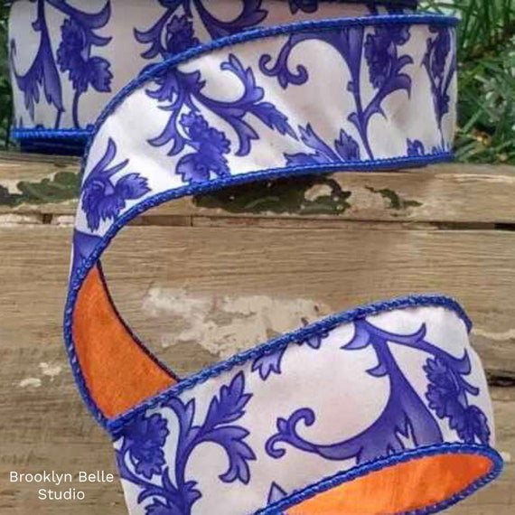 4" Blue And Orange Ribbon