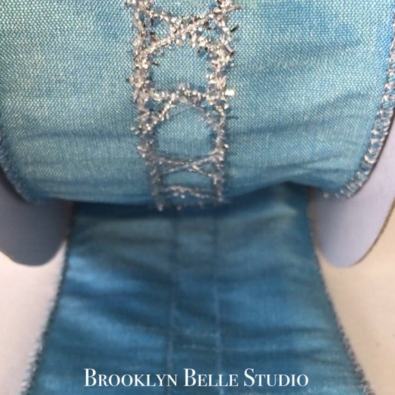 Blue Ribbon With Silver Trim
