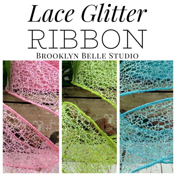 Pink Glitter Net Ribbon