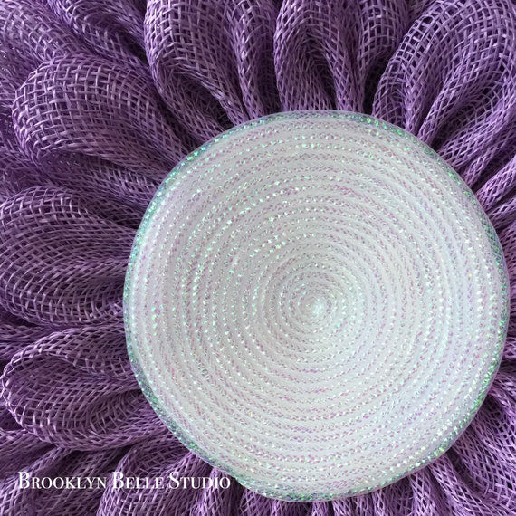 Purple Flower Wreath Purple And White Poly Burlap Flower Wreath