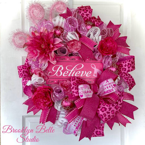 Breast Cancer Awareness Wreath
