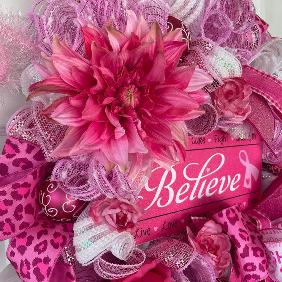 Breast Cancer Awareness Wreath