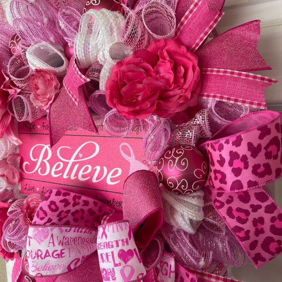 Breast Cancer Awareness Wreath
