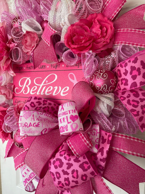 Breast Cancer Awareness Wreath