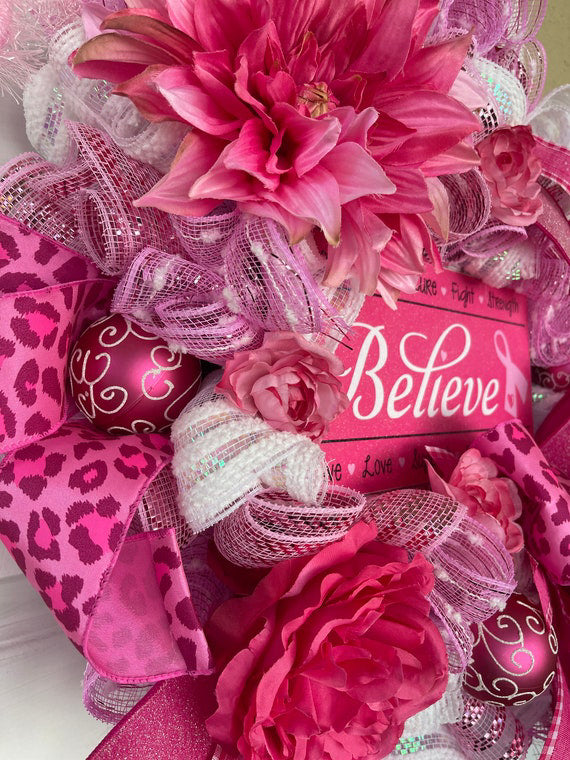 Breast Cancer Awareness Wreath