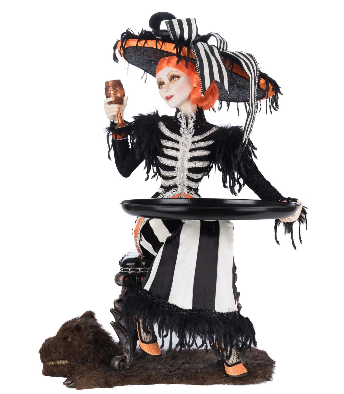 Katherine's Collection Mrs. Macabre with Serving Tray   Katherine's Collection Halloween Serving Tray Decoration