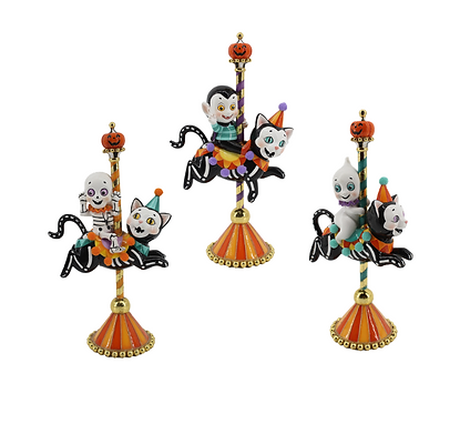 December Diamonds Halloween Kids On Carousel Ghost Vampire And Cat Carousel