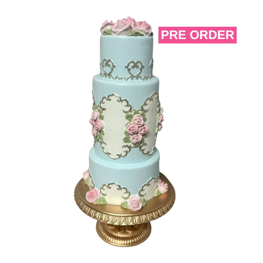December Diamonds 18in Marie Blue Tiered Cake  Marie's Patisserie Sweet Collection