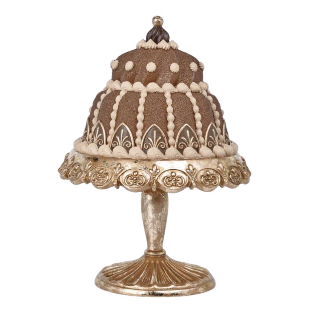 December Diamonds 14 inch Chocolate Bundt Cake On Pedestal  Le Chocolat Sweets Collection