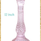 12-Inch Violet Pressed Glass Candle Holder