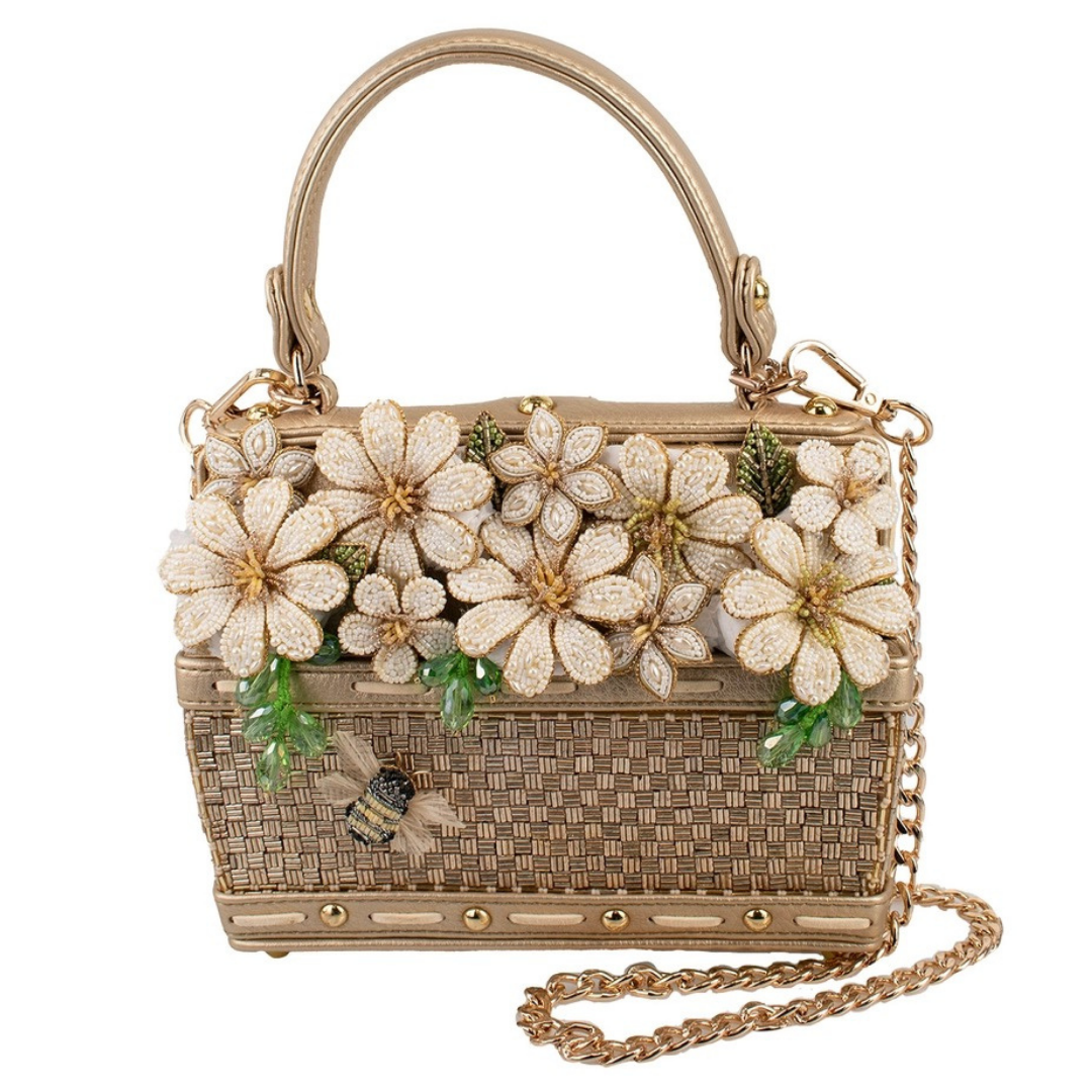Mary Frances Basket Of Sunshine Handbag   Mary Frances Springtime Floral Fashion Bag