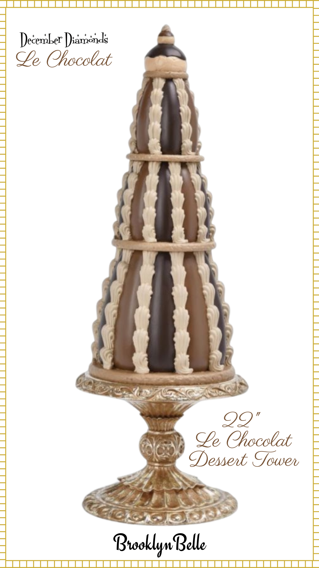 December Diamonds 22 inch Le Chocolat Dessert Tower  Chocolate Christmas Decor