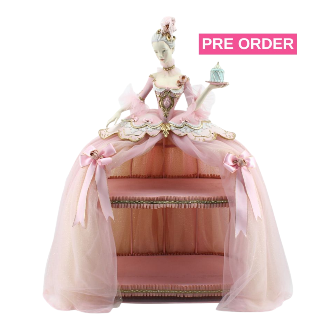 December Diamonds 36" Marie Cake Displayer Server   Pink and Gold Lady Server