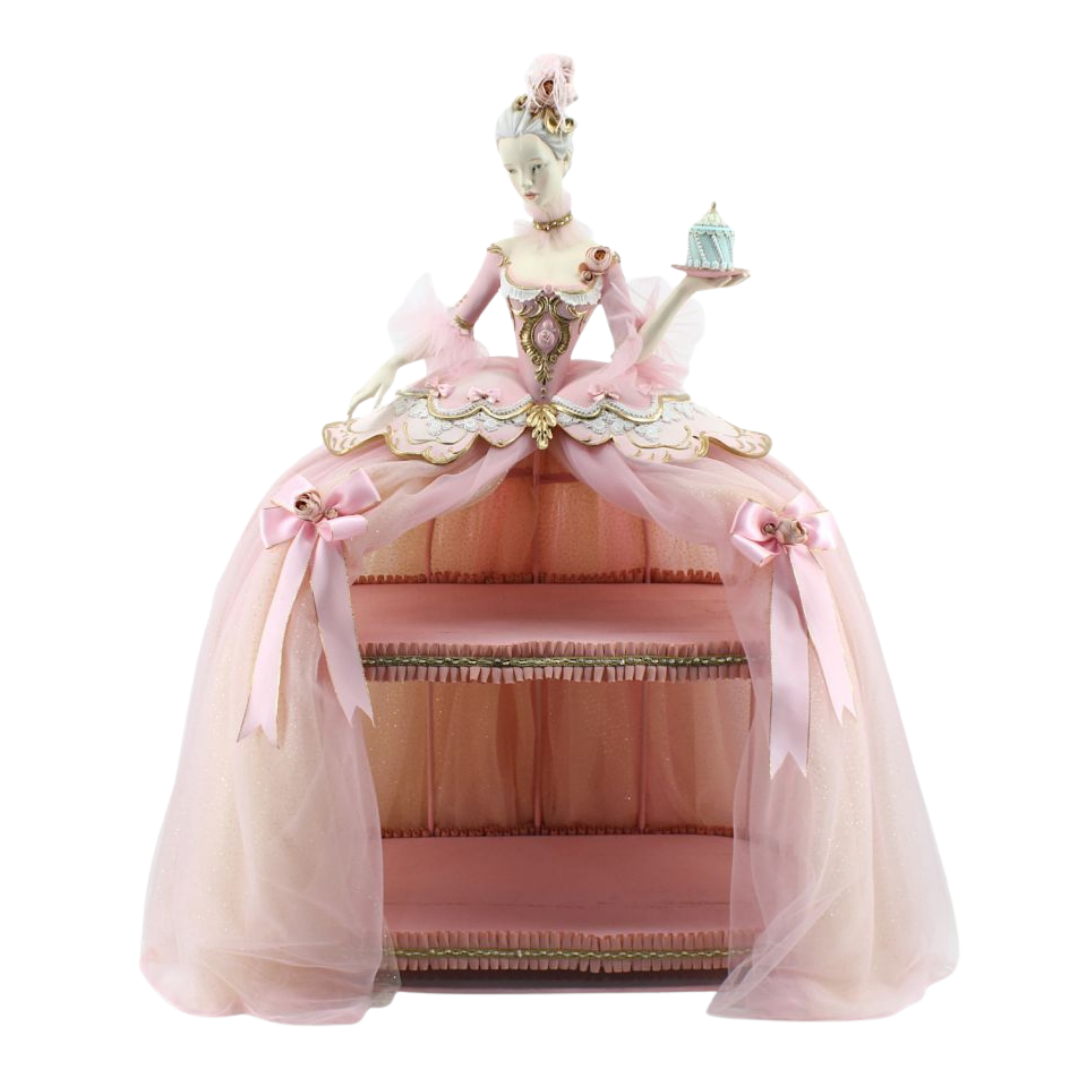 December Diamonds 36" Marie Cake Displayer Server   Pink and Gold Lady Server