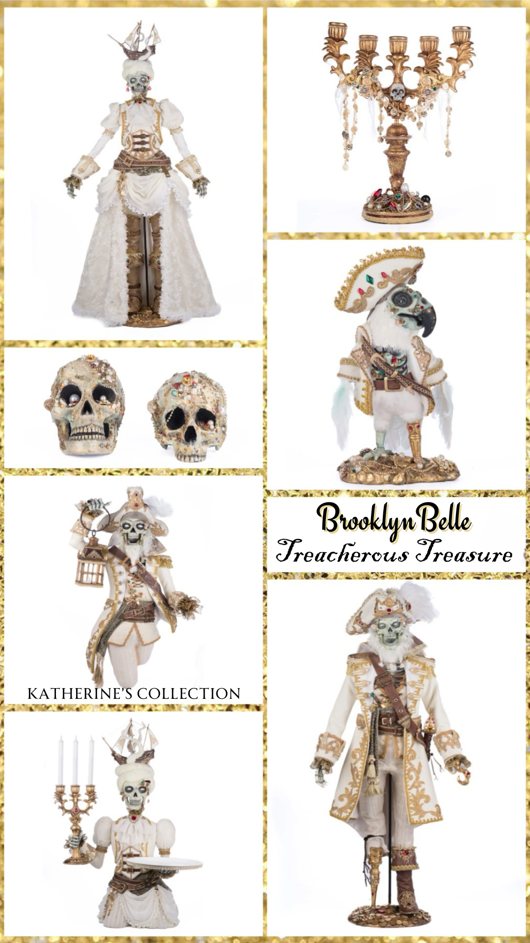 Katherine's Collection Treacherous Treasure Urn   Katherine's Collection Skeleton Vase Urn