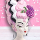 December Diamonds Halloween Monster Bride Bust with Pink Hair
