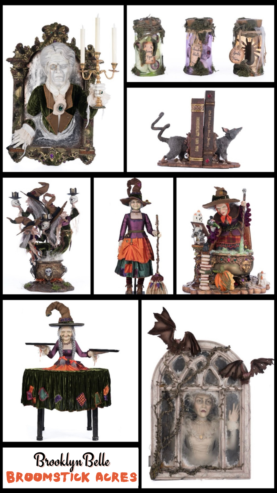 Katherine's Collection Broomstick Acres Witches Candle Holder    Katherine's Collection Witches Candelabra