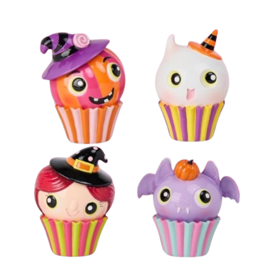 December Diamonds Halloween Cupcakes set of 4 Goulish Goodies