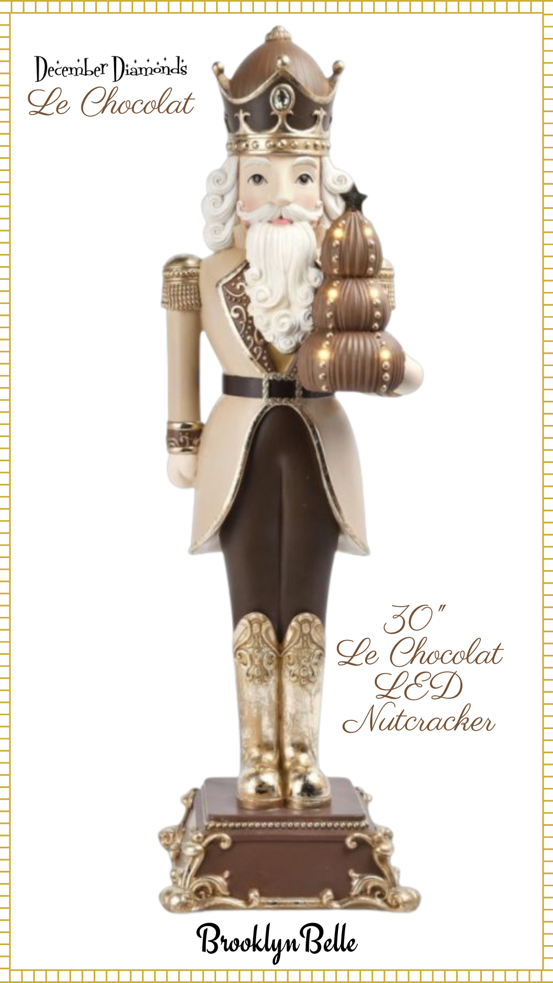 30in Le Chocolat LED Nutcracker Figure  December Diamonds Le Chocolat Sweet Dessert Collection