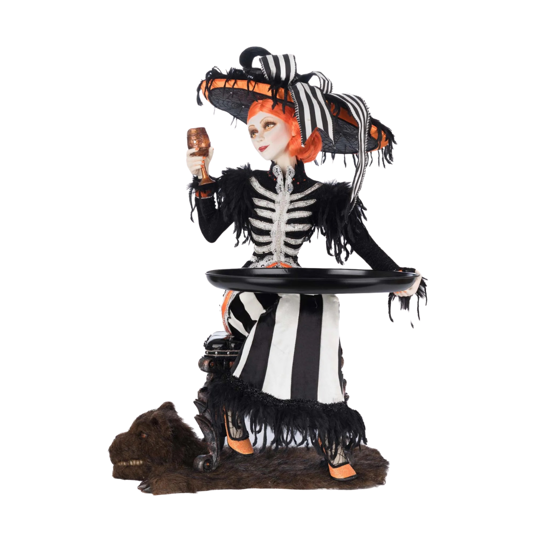 Katherine's Collection Mrs. Macabre with Serving Tray   Katherine's Collection Halloween Serving Tray Decoration