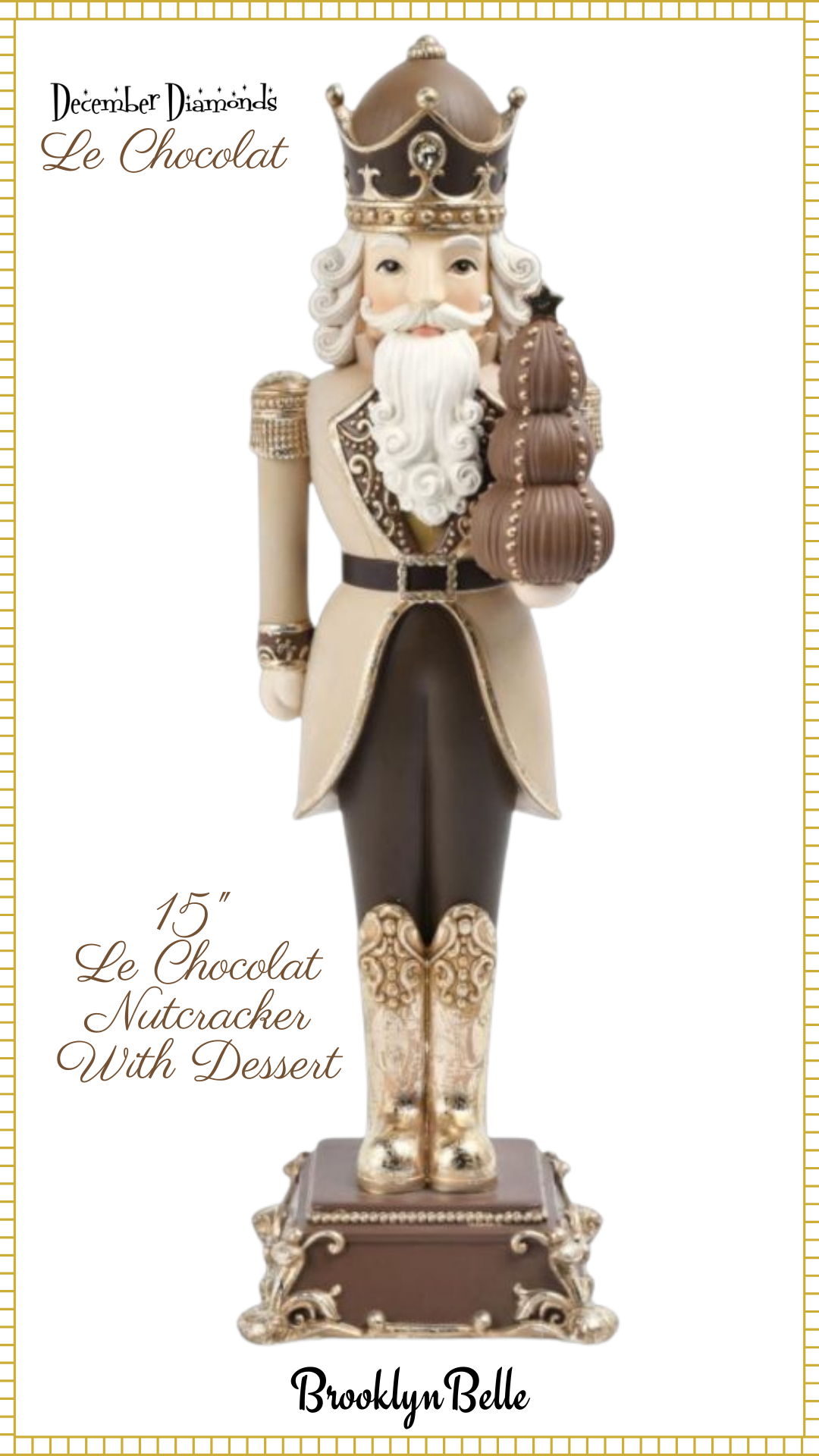 15in Le Chocolat Nutcracker With Dessert Figure  December Diamonds Le Chocolat Sweet Dessert Collection
