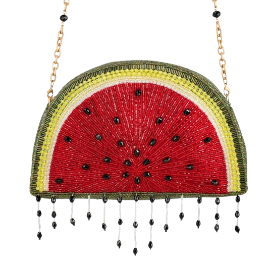 Mary Frances Hello Watermelon Beaded Watermelon Slice Crossbody Handbag   Mary Frances Fashion Bag