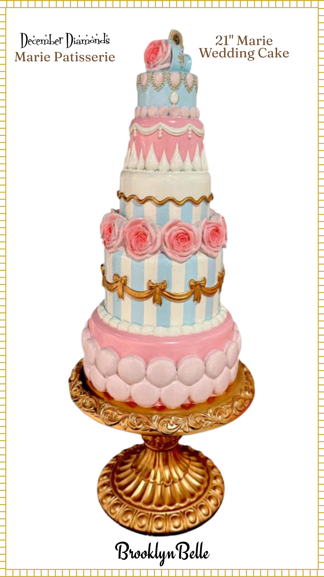 December Diamonds 21in Marie Wedding Cake Display  Marie's Patisserie Sweet Collection