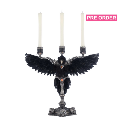 Katherine's Collection Macabre Crow Candelabra  Katherine's Collection Halloween Crow Candelabra