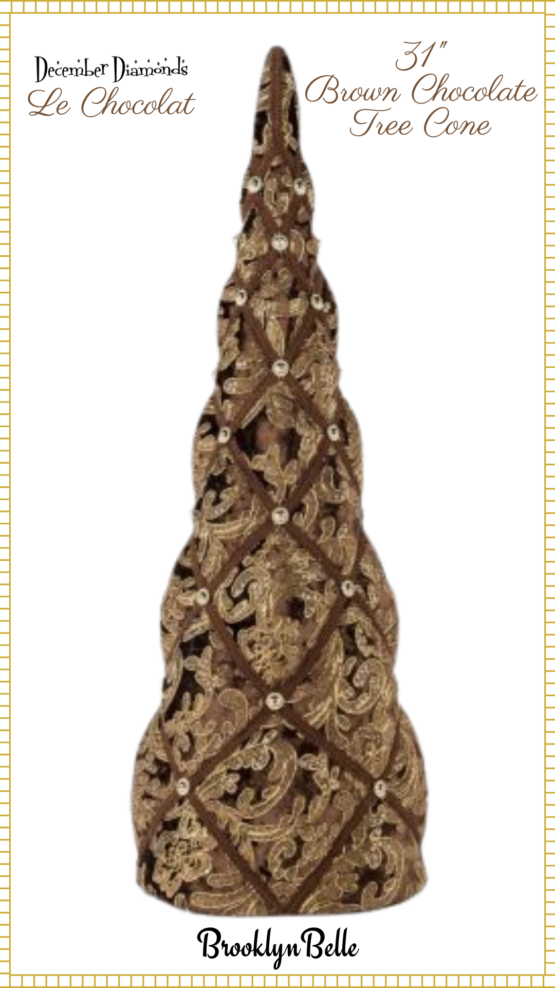 December Diamonds 31 inch Brown Chocolate Cone Tree   Le Chocolat Christmas Tree Decor