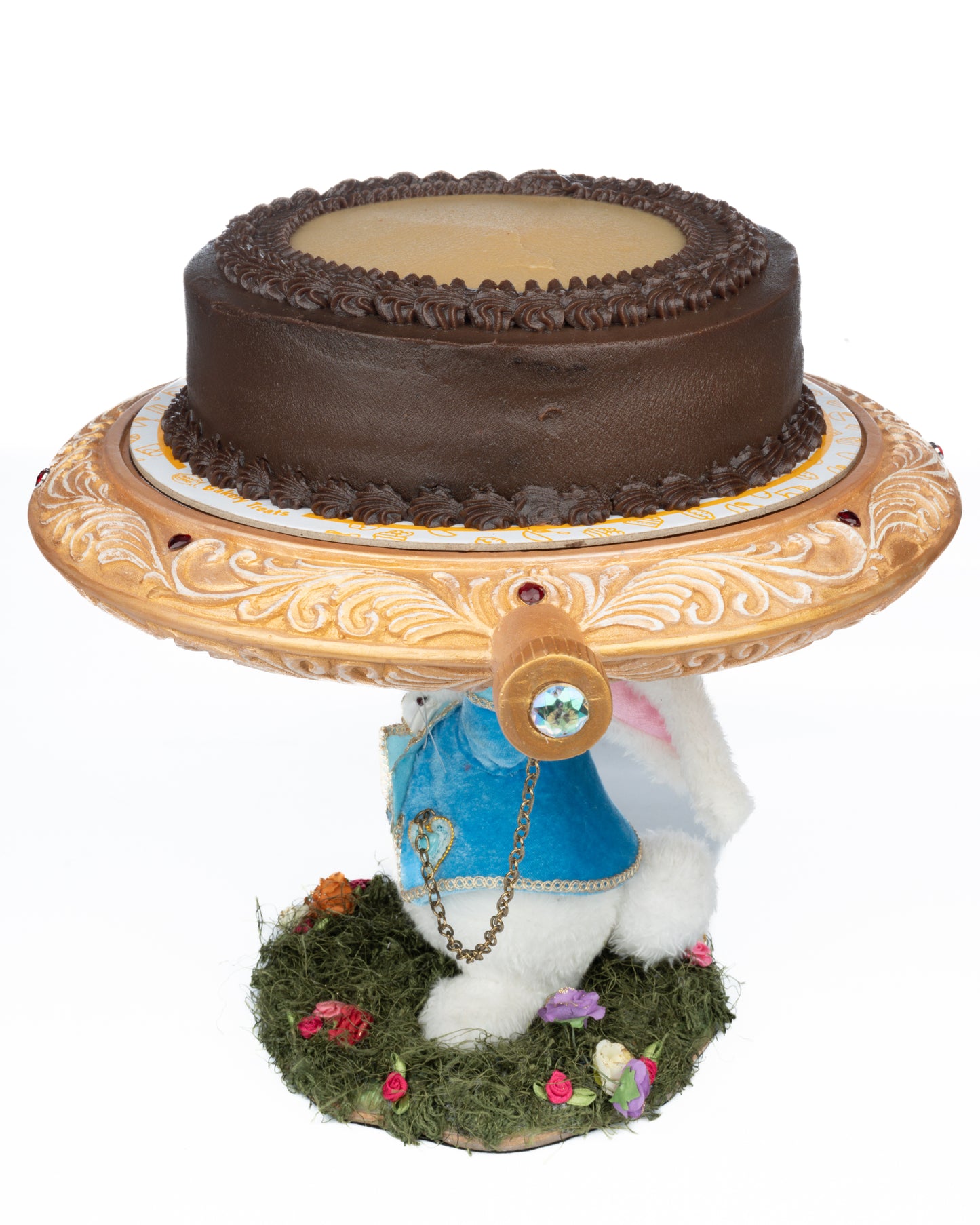 Katherine's Collection White Rabbit Cake Plate   Katherine's Collection Hearts and Wonderland