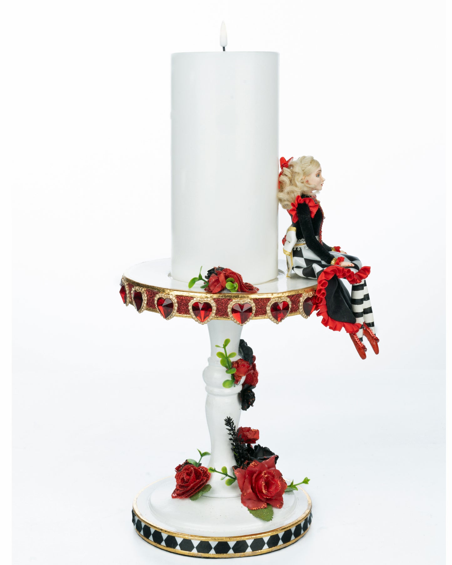 Katherine's Collection Alice Candle Pillar    Katherine's Collection Hearts and Wonderland