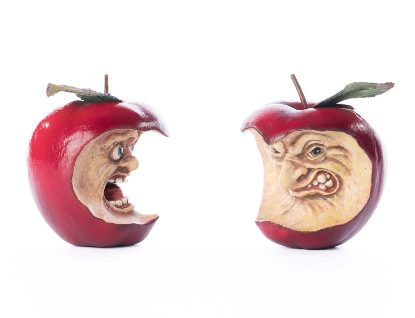 Katherine's Collection Toxic Terry and Noxious Nelson Apples Set of 2  Katherine's Collection Halloween Apple Decorations