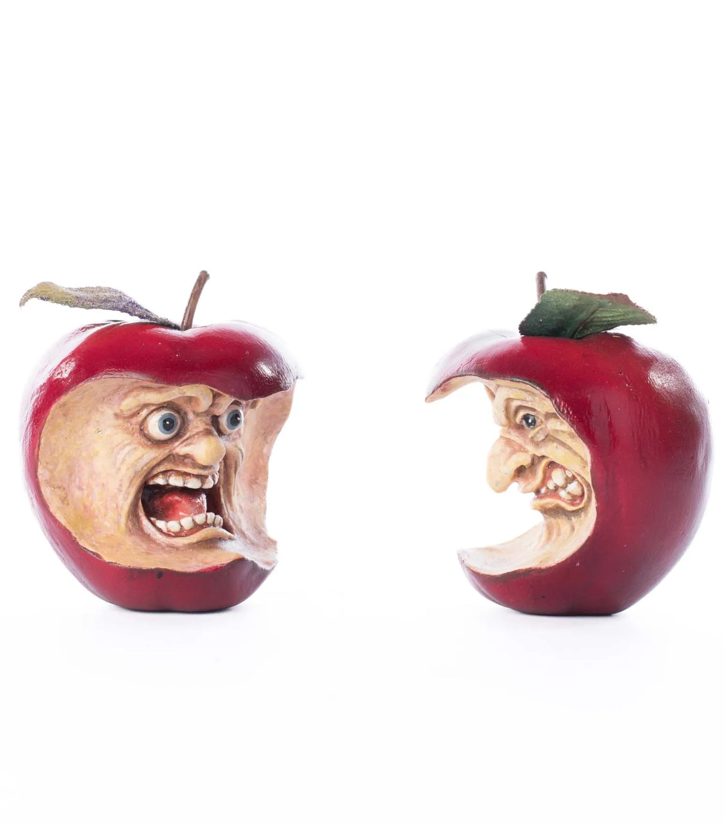 Katherine's Collection Toxic Terry and Noxious Nelson Apples Set of 2  Katherine's Collection Halloween Apple Decorations