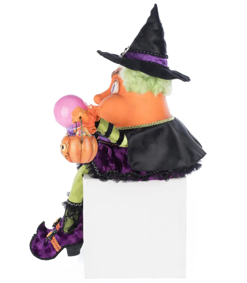 Katherine's Collection Bubbles the Witch Candy Corn Ledge Sitter    Katherine's Collection Halloween Candy Corn Decoration