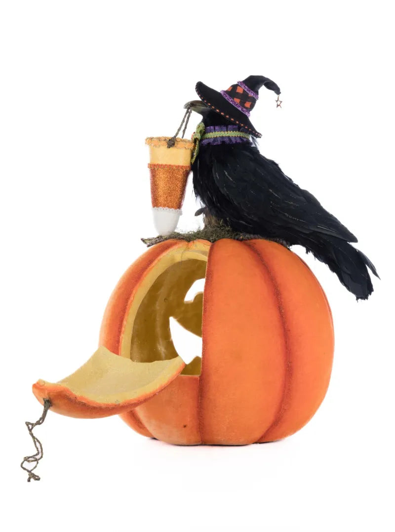 Katherine's Collection Crow with Pumpkin Tabletop    Katherine's Collection Halloween Crow