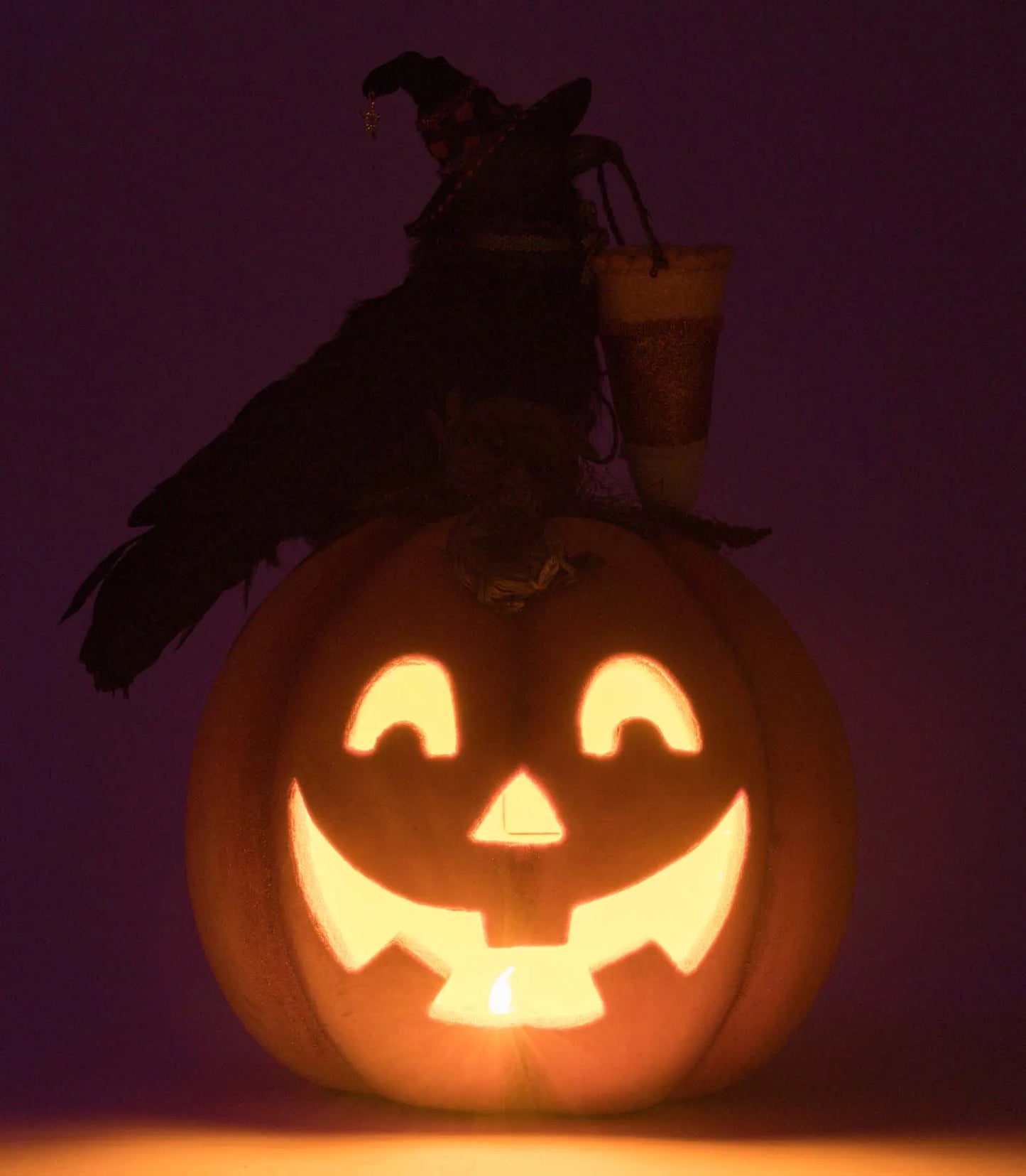 Katherine's Collection Crow with Pumpkin Tabletop    Katherine's Collection Halloween Crow