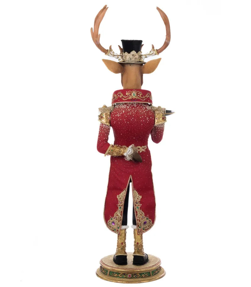 Katherine's Collection Christmas Ball Reindeer Butler 60.5 inch   Katherine's Collection Royal Christmas Ball Reindeer Server Life Size