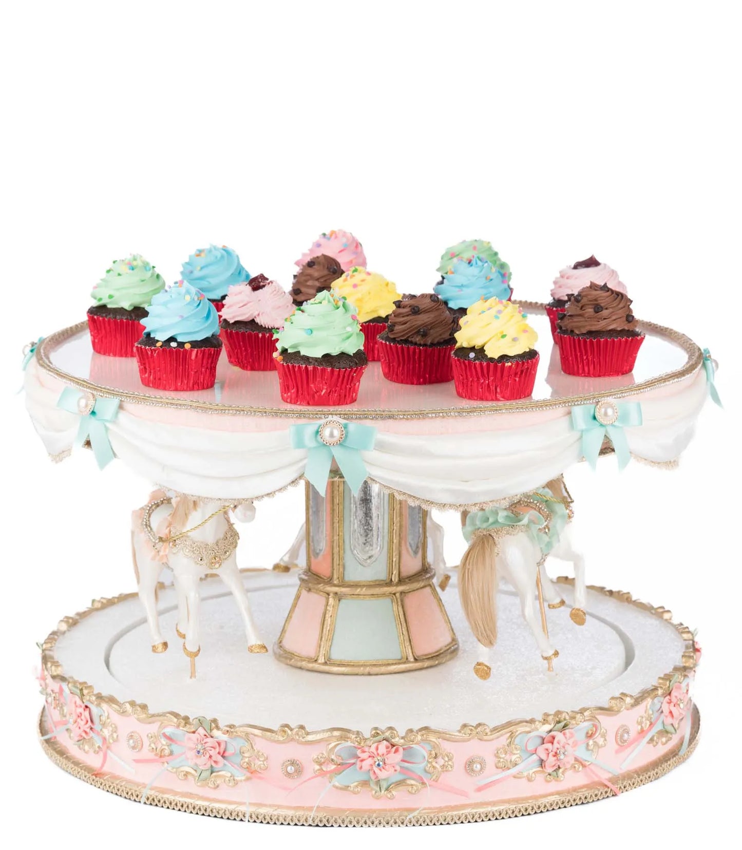 Katherine's Collection Christmas Joyeux Noel Carousel Server   Katherine's Collection Cupcake Server