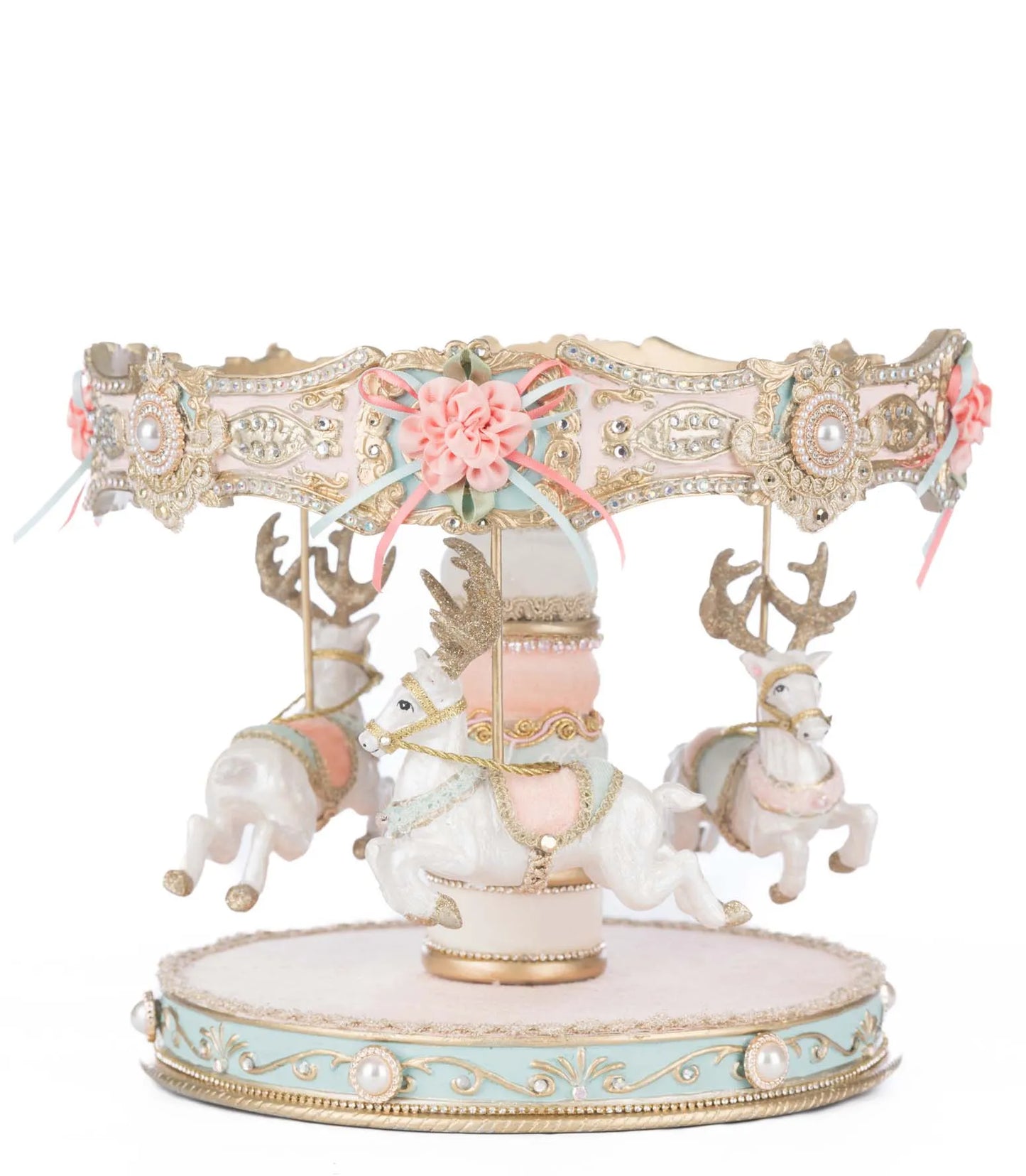 Katherine's Collection Christmas Joyeux Noel Carousel Cake Plate   Katherine's Collection Dessert Stand