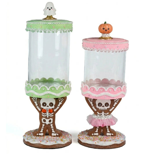 Gingerdead Jack and Jill Candy Canisters Set of 2  Katherine's Collection Sticky Sweet