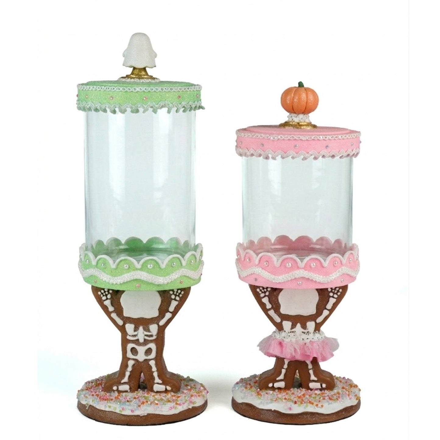 Gingerdead Jack and Jill Candy Canisters Set of 2  Katherine's Collection Sticky Sweet