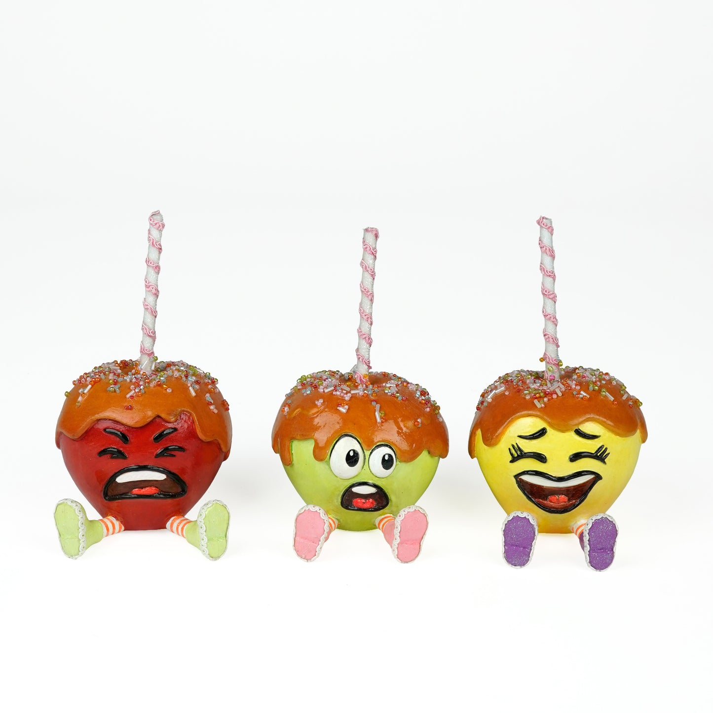 Gasp, Sniffles and Giggles Candy and Carmel Apples Assortment of 3