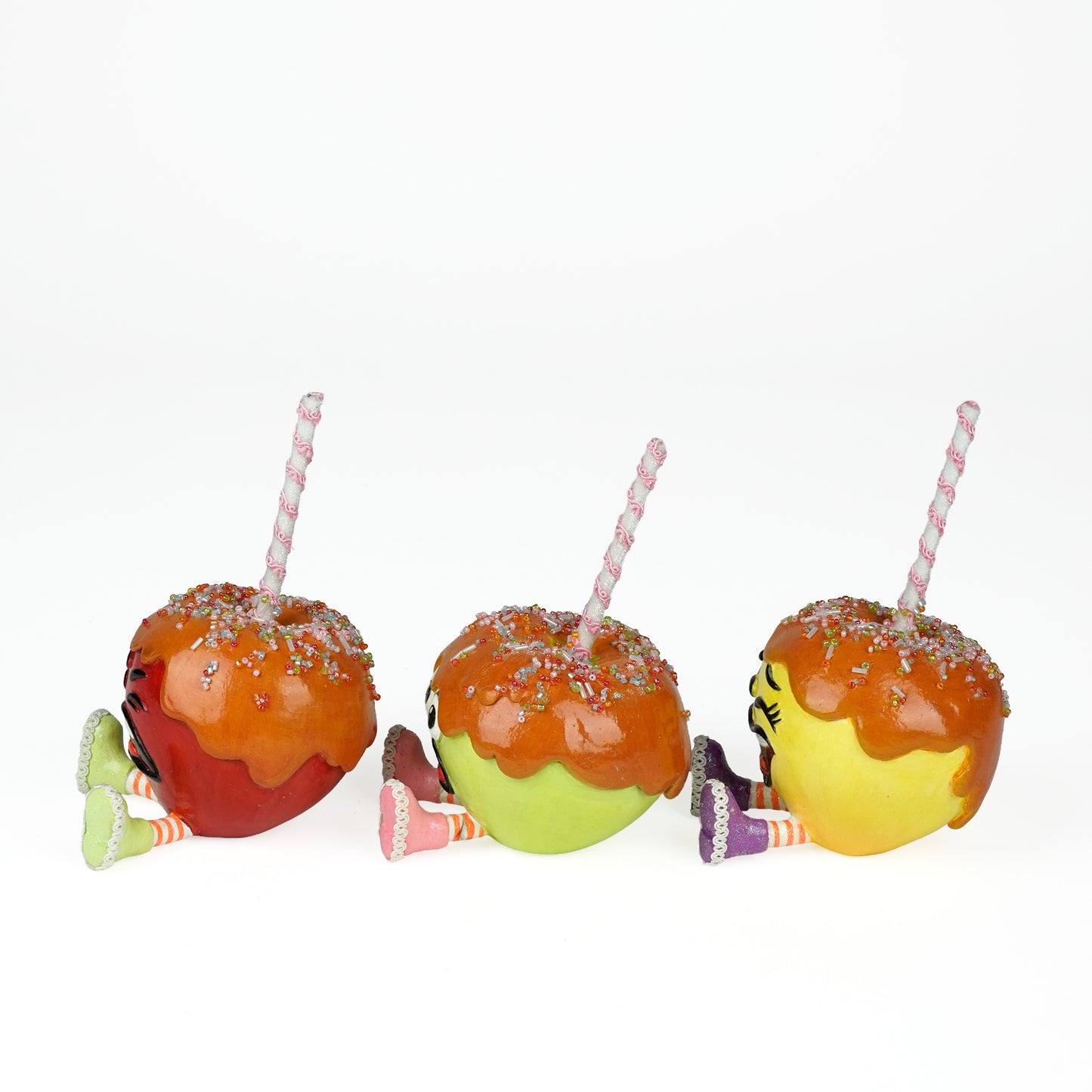 Gasp, Sniffles and Giggles Candy and Carmel Apples Assortment of 3
